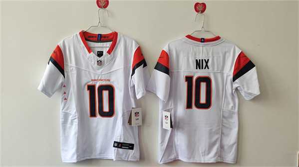 Women%27s Denver Broncos #10 Bo Nix White 2024 F.U.S.E. Alternate Stitched Jersey
